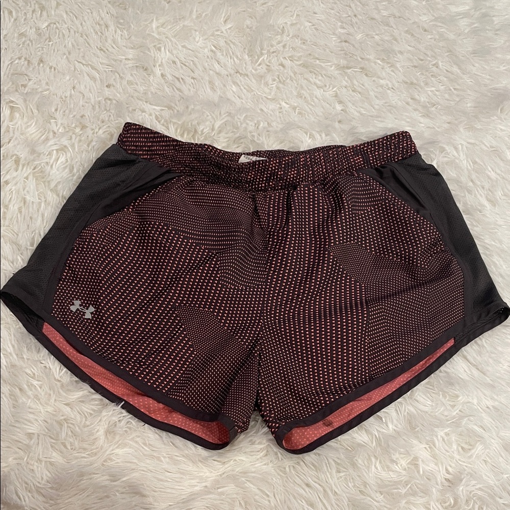 Under Armour Women's Black and Pink Athletic Shorts